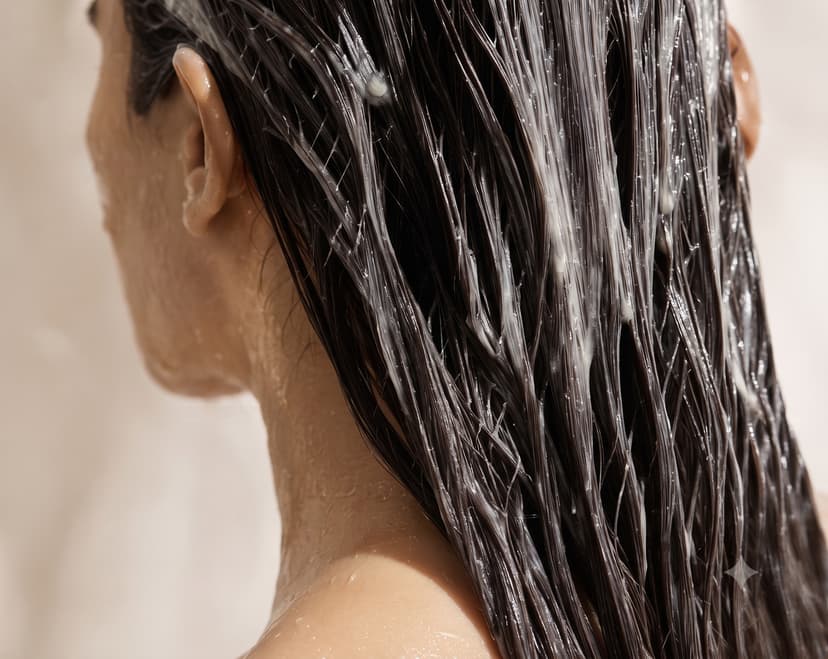 Rinsed clean hair